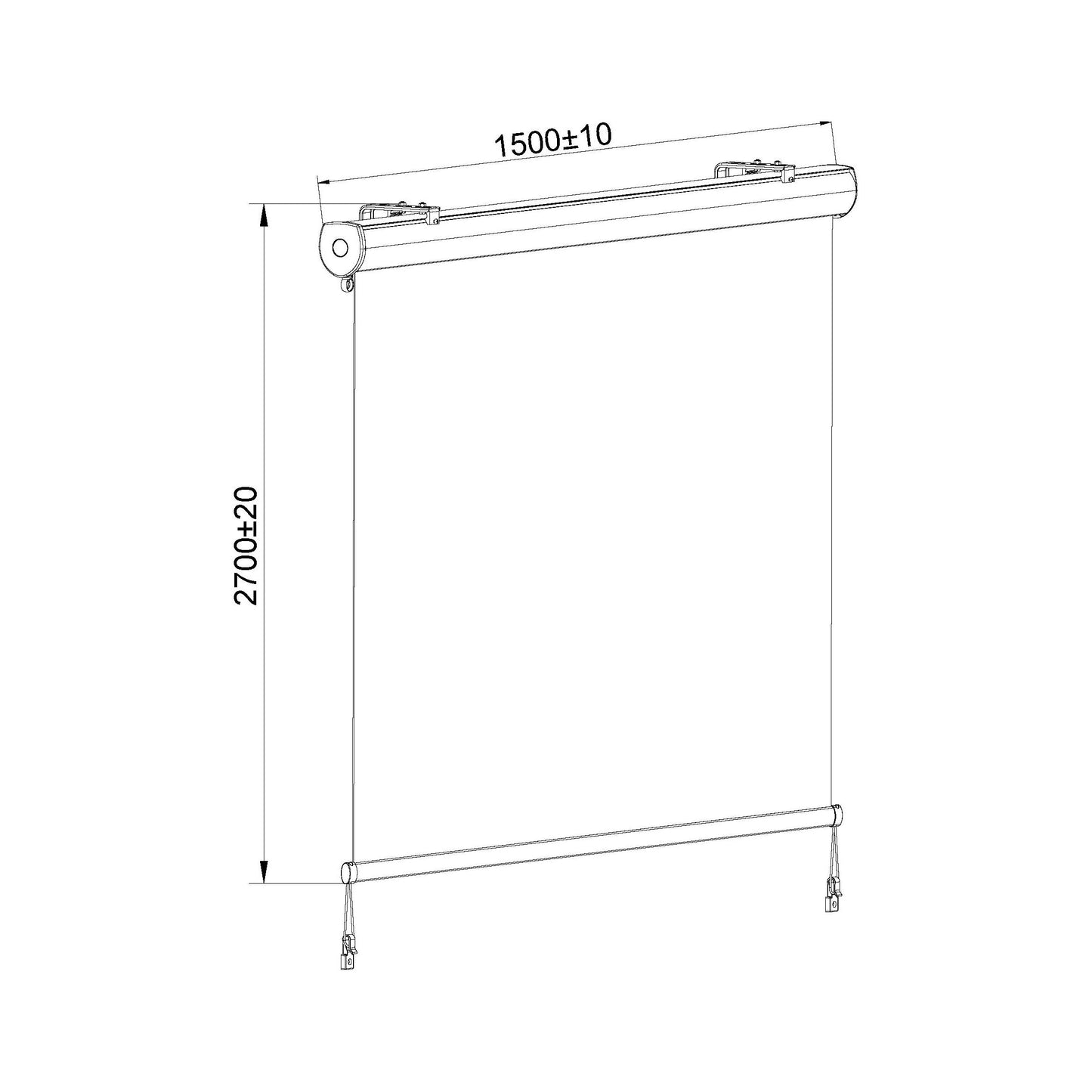 סוכך מסך למרפסת 2.7*1.5 מטר אפור