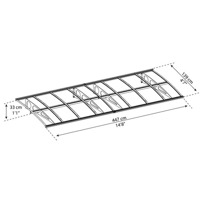 גגון Bordeaux לבן שקוף 1.4x4.5