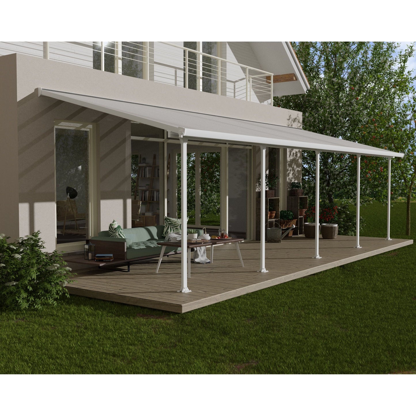 פרגולה אלומיניום Feria לבנה 3X9.2 מבית פלרם - Canopia 702728