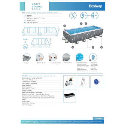 בריכה ביתית 640*274*132 ס"מ - יבואן רשמי Bestway   דגם 5612B
