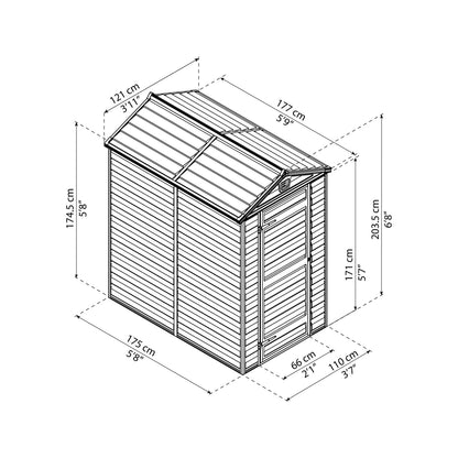 מחסן גינה Skylight אפור 1.2X1.8 מבית פלרם - Canopia
