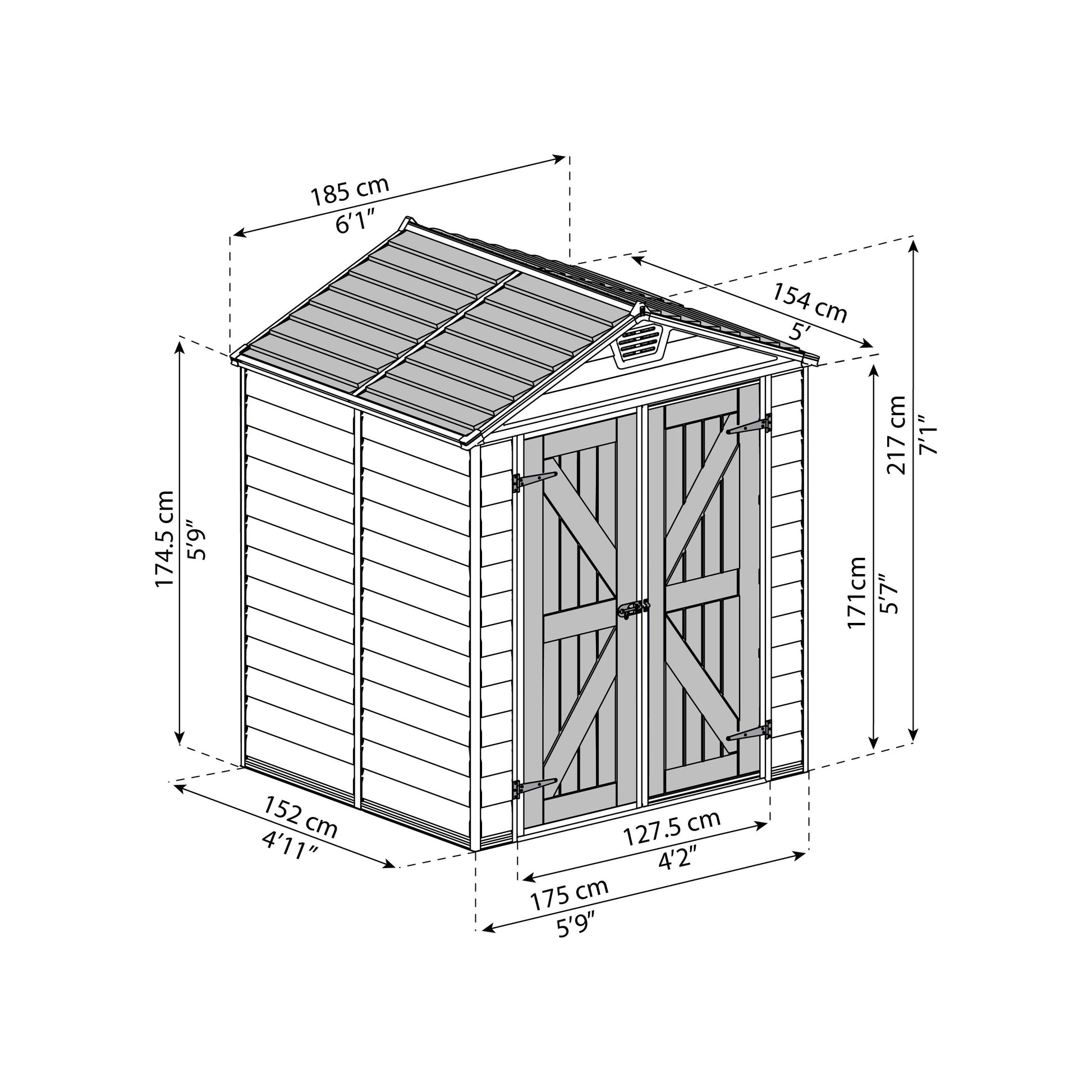 מחסן גינה Skylight קרם 1.9X1.5 מבית פלרם - Canopia 703388