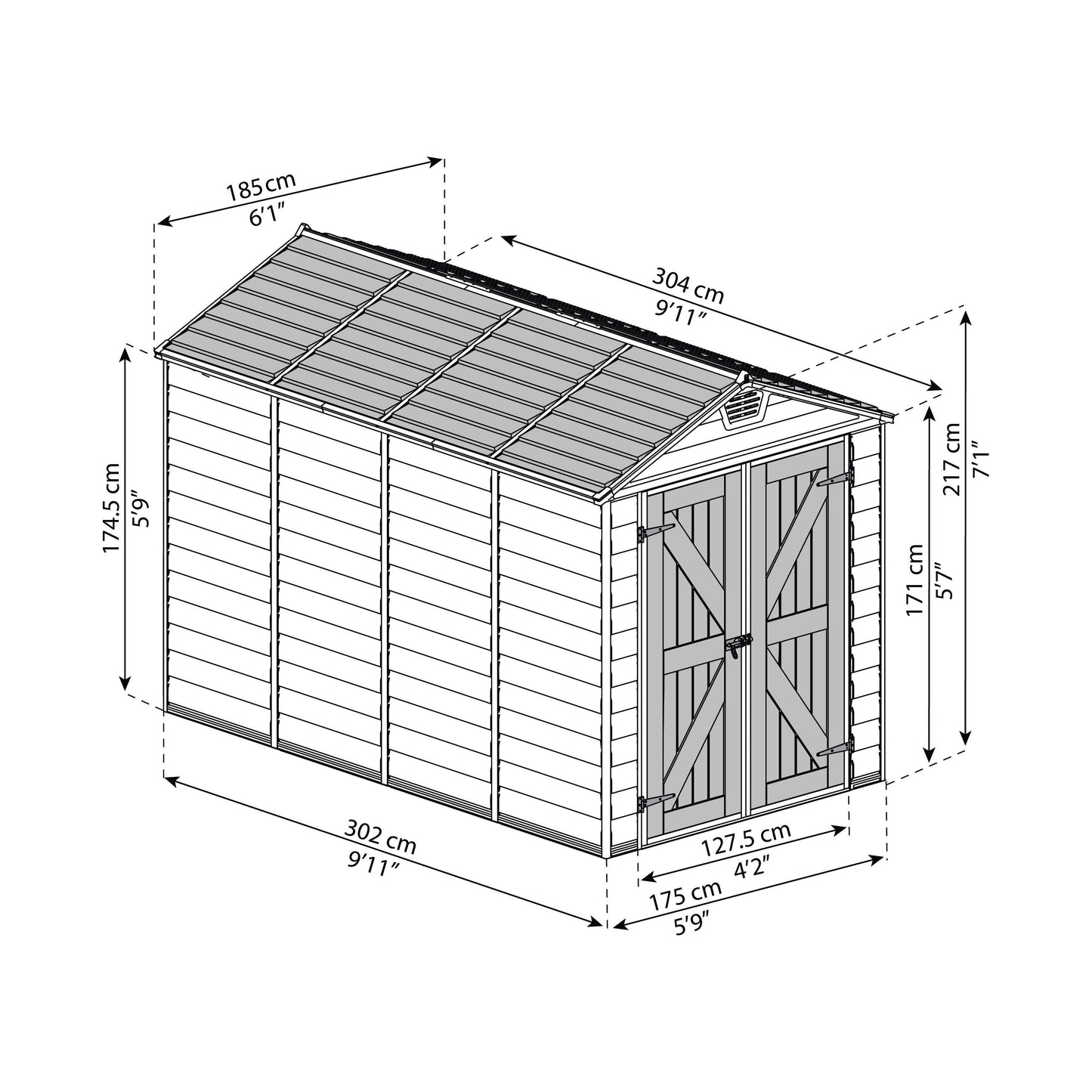 מחסן גינה Skylight קרם 1.9X3 מבית פלרם - Canopia 703390