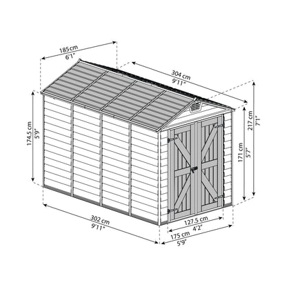 מחסן גינה Skylight קרם 1.9X3.8 מבית פלרם - Canopia 703391