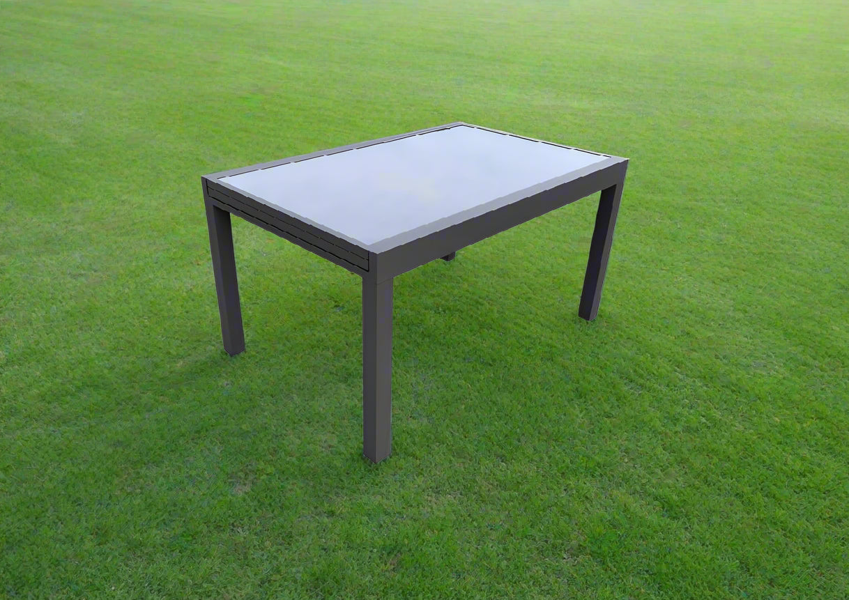 שולחן נפתח למרפסת ולגינה דגם בורגס 90*135 ס"מ אפור כהה