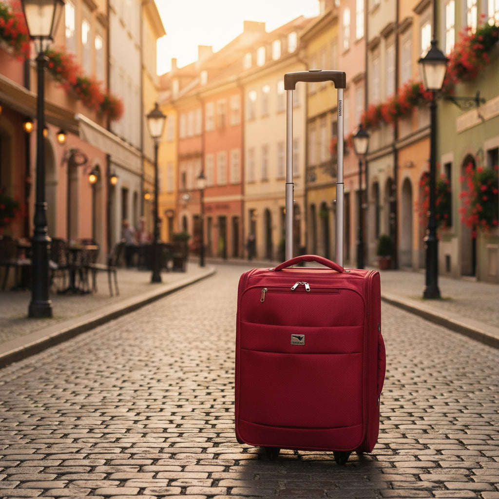 מזוודת טרולי מתקפלת צבע אדום 35 ליטר