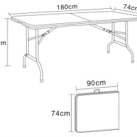 שולחן מתקפל חזק במיוחד לפיקניק 74*74*180