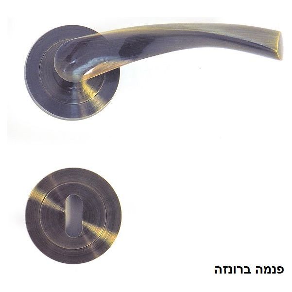 ידית דלת וכיסוי מנעול על קיר.
טקסט: "פנמה ברונזה".