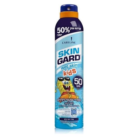 סקינגארד ווט סקין ילדים משפחתי SPF50 בוב ספוג 300 מל