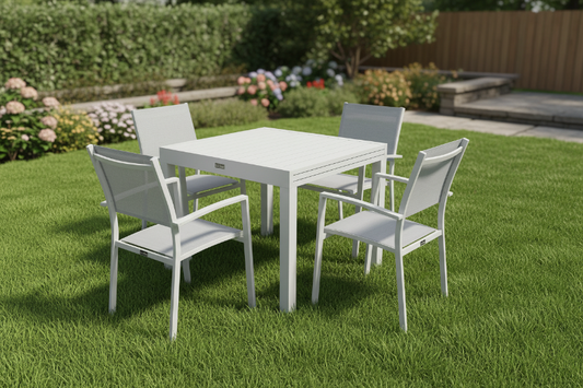 פינת אוכל אולימפוס שולחן 90*90 ס"מ + 4 כסאות