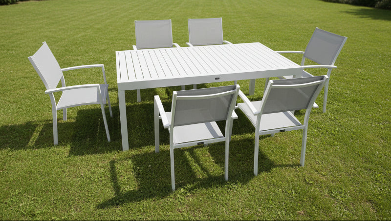 פינת אוכל אולימפוס שולחן 100*200 ס"מ + 6 כסאות