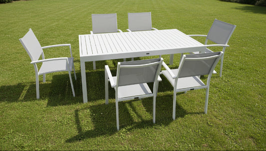 פינת אוכל אולימפוס שולחן 100*200 ס"מ + 6 כסאות