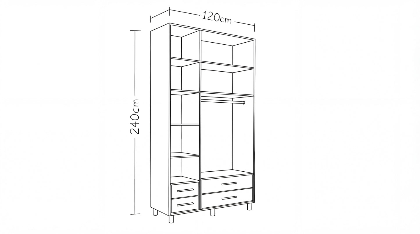 ארון בגדים מיטל 3 דל ת.רחבה  2 מג אלון מב