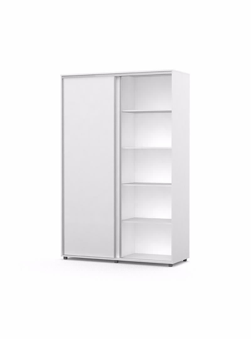 ארון הזזה טריקה שקטה  184* 119 ס"מ לבן