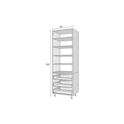 ארון אלון 2 דלתות+3 מגירות עץ מולבן