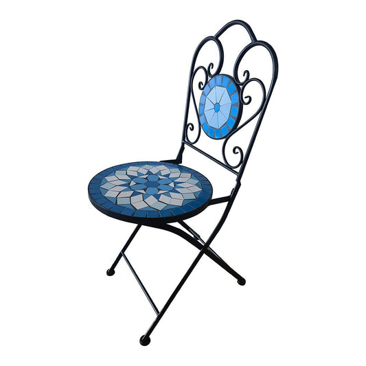 כסא פסיפס כחול