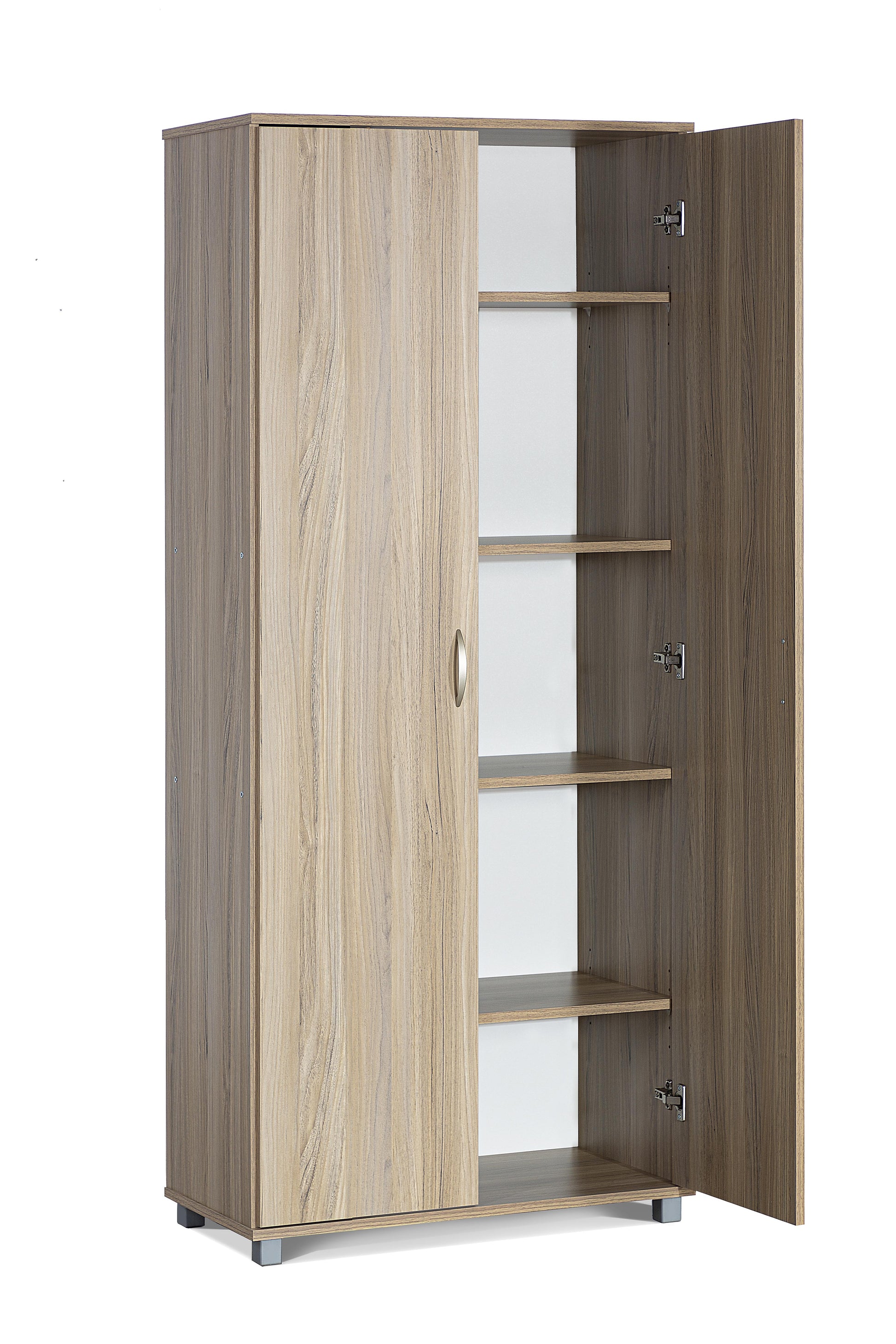 ארון 2 דלתות מדפים צבע אלון