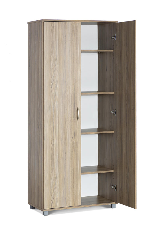 ארון 2 דלתות מדפים צבע אלון