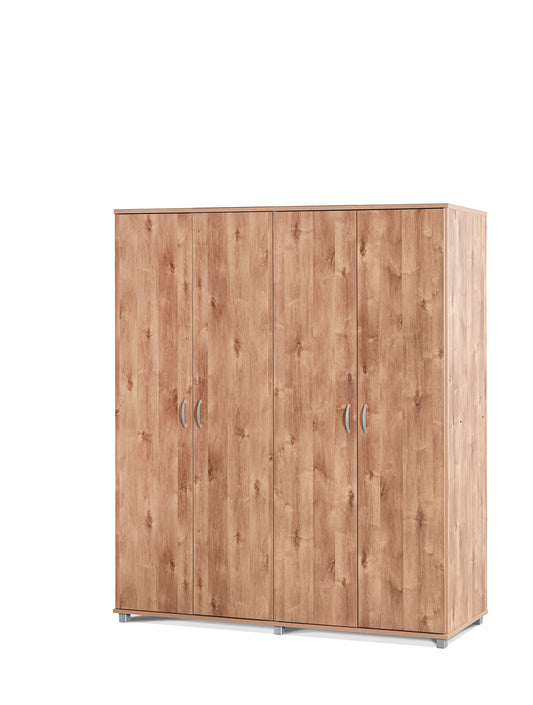 ארון בגדים  4 דלתות   דלתות מדפים ותליה שיטה