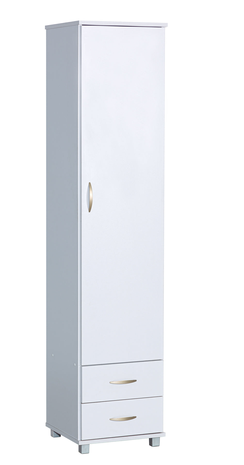 ארון שירות  דלת אחת 5 מדפים ו 2 מגירות  לבן