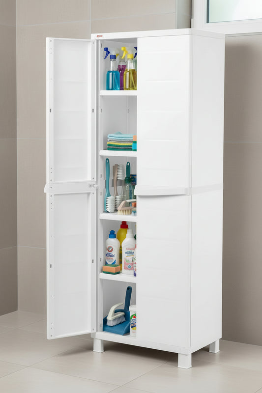 ארון שרות  6280 פלסטיק 2 דלתות 5 מדפים לבן