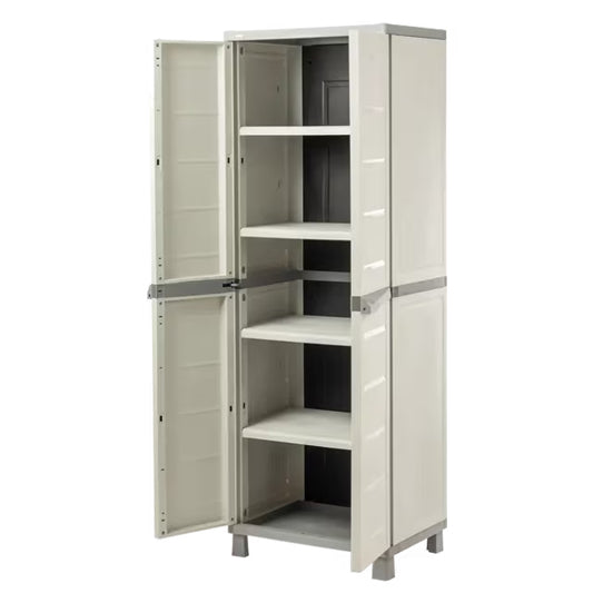 ארון שרות 6280 פלסטיק 2 דלתות 5 מדפים אפור- כתר