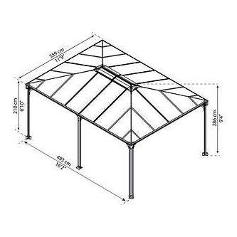 גזיבו לגינה Martinique אפור כהה 3.6X4.9 מבית פלרם - Canopia