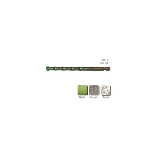 מקדח מולטי אוניברסל לאימפקט 2+1B.TECH  7X118 "1/4 
(2 יח')