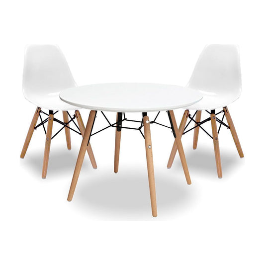 שולחן ילדים דניה + 2 כסאות לבנים