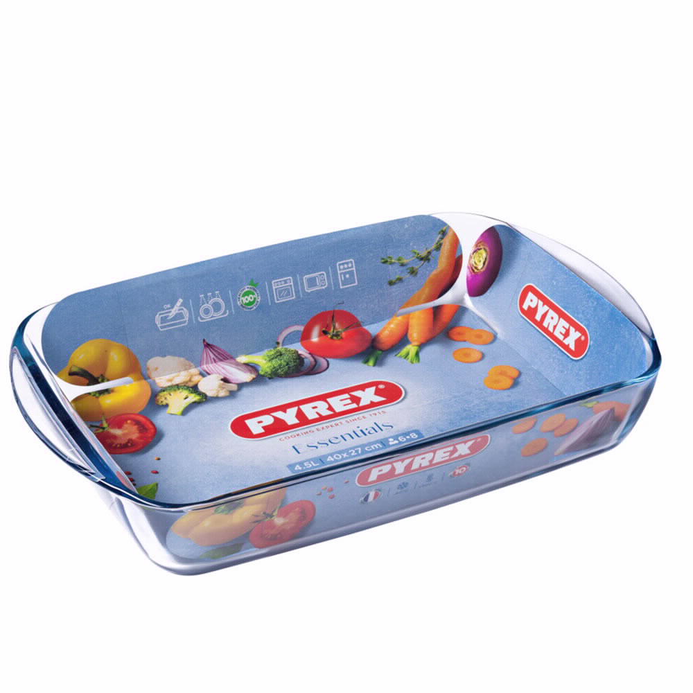 תבנית מלבנית זכוכית 40X27 סמ פיירקס