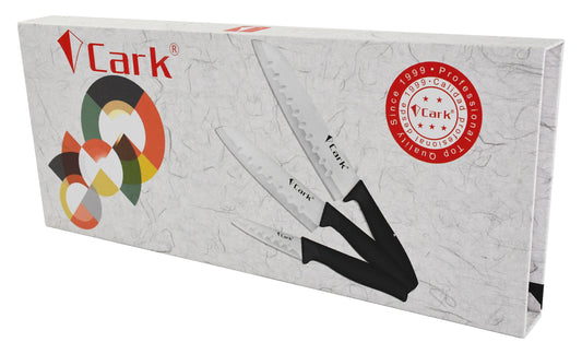 מארז יוקרתי 3 סכינים שחורים CARK