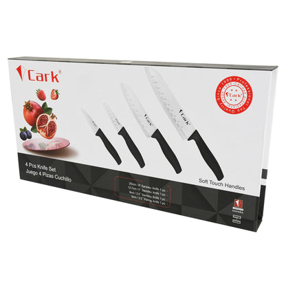 מארז יוקרתי 4 סכינים שחורים CARK