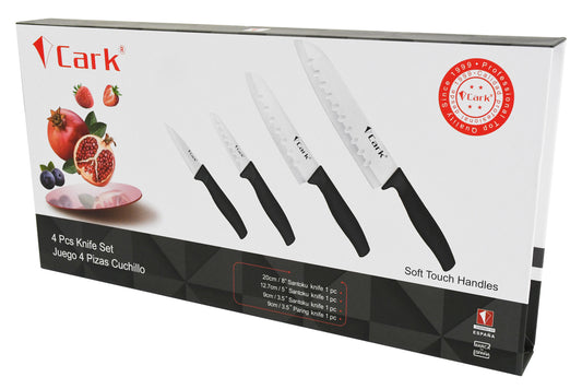 מארז יוקרתי 4 סכינים שחורים CARK