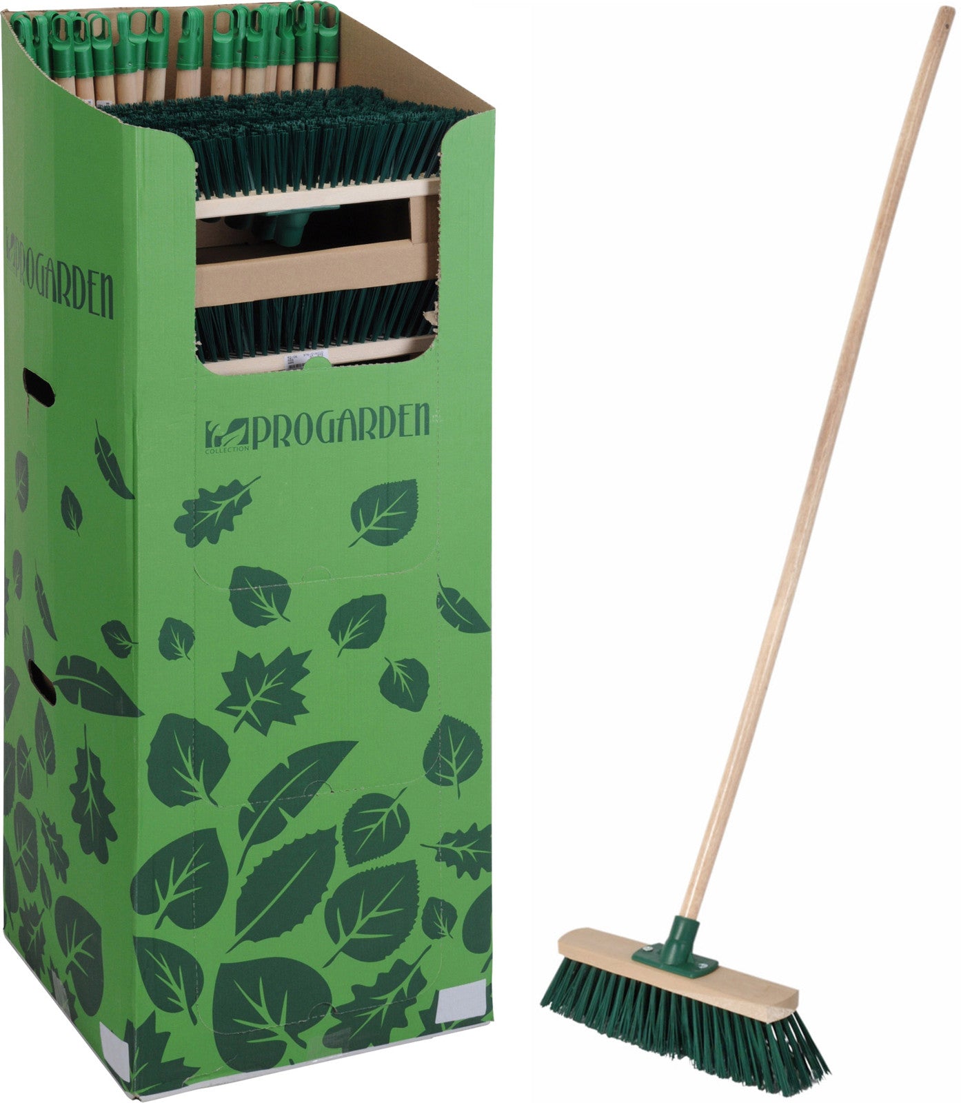 מטאטא קשיח  עץ 40 ס"מ כולל מקל 120 ס"מ