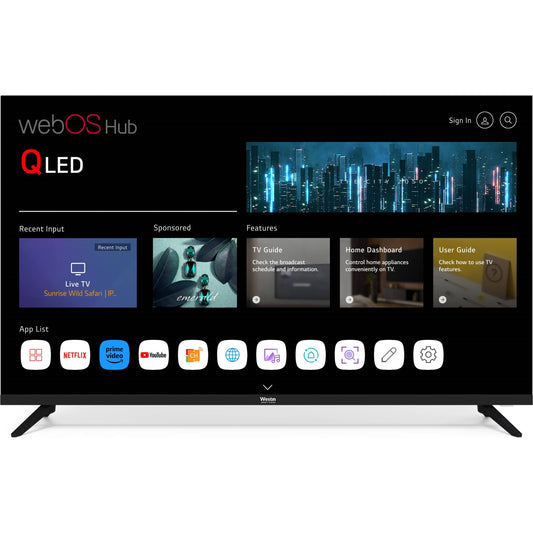 מסך טלוויזיה QLED בגודל 65'' SMART 4K דגם WSV-65QWEB עם מערכת WEB OS