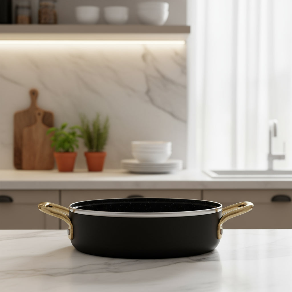 סוטאז' 16 ס"מ  MINI  שחור ידיות זהב Food appeal-לא מגיע עם מכסה