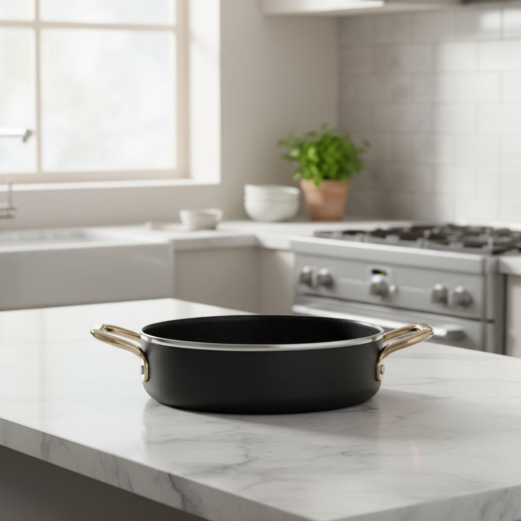 סוטאז' 20 ס"מ  MINI  שחור ידיות זהב  Food appeal - לא מגיע עם מכסה