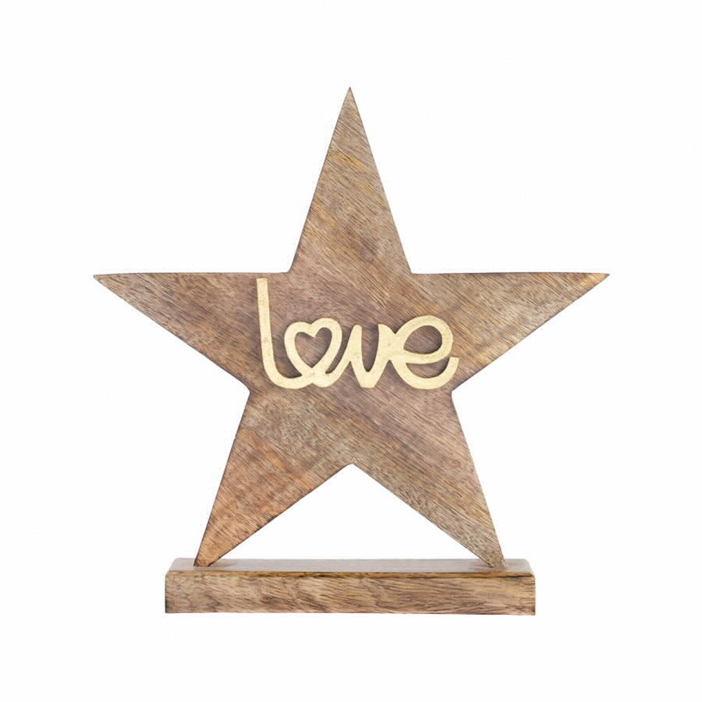 מעמד עץ כוכב כיתוב LOVE