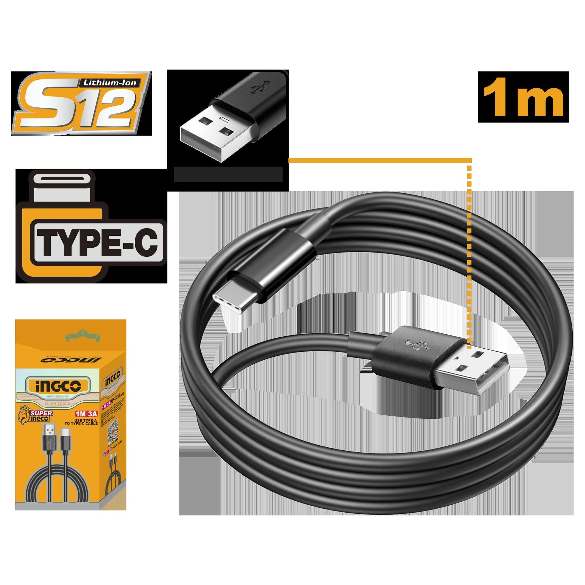 כבל 1 מטר מקורי  USB / TYPE C