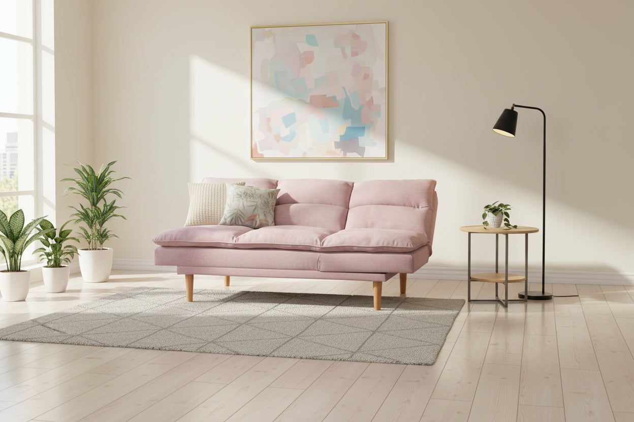 ספה נפתחת אלה ורודה 168 סמ