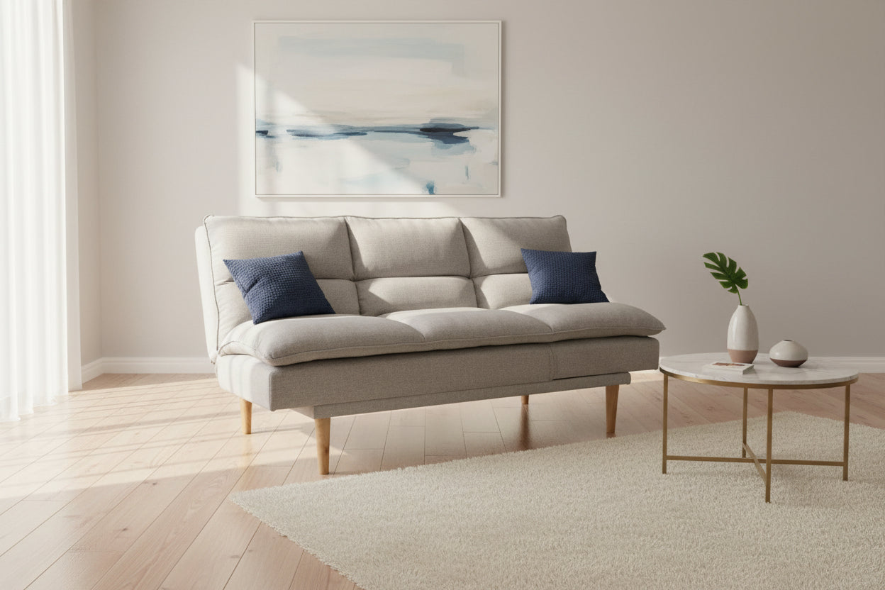 ספה נפתחת אלה קרם 168 סמ