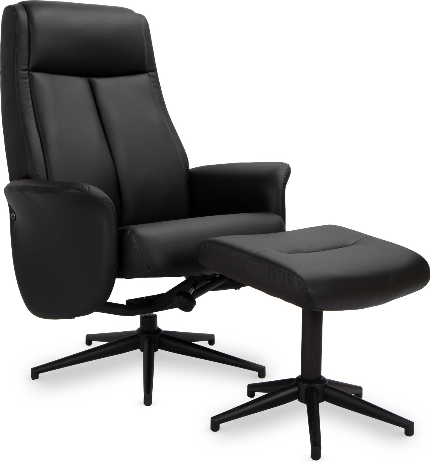 כורסא+הדום קיילי דמוי עור שחור