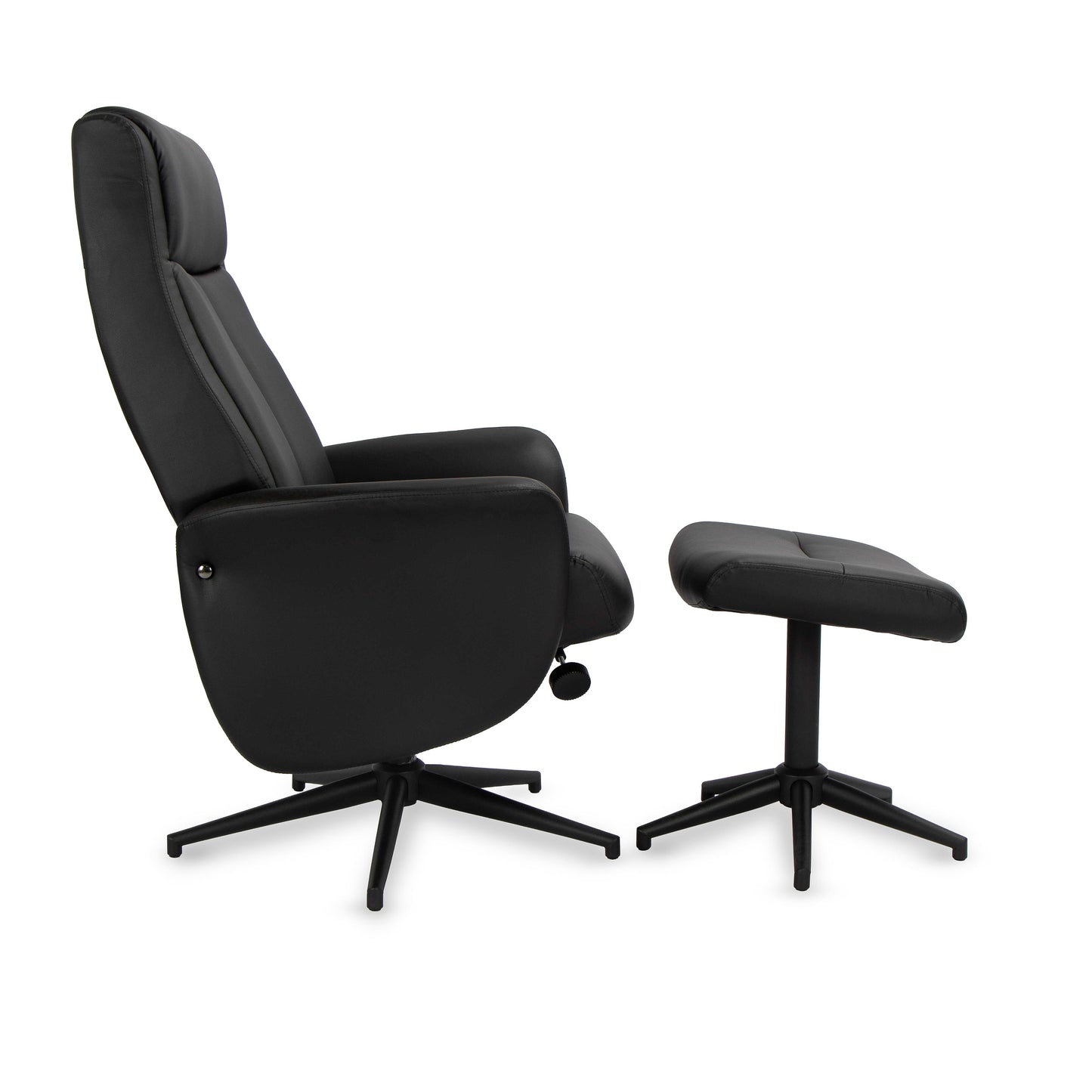 כורסא+הדום קיילי דמוי עור שחור