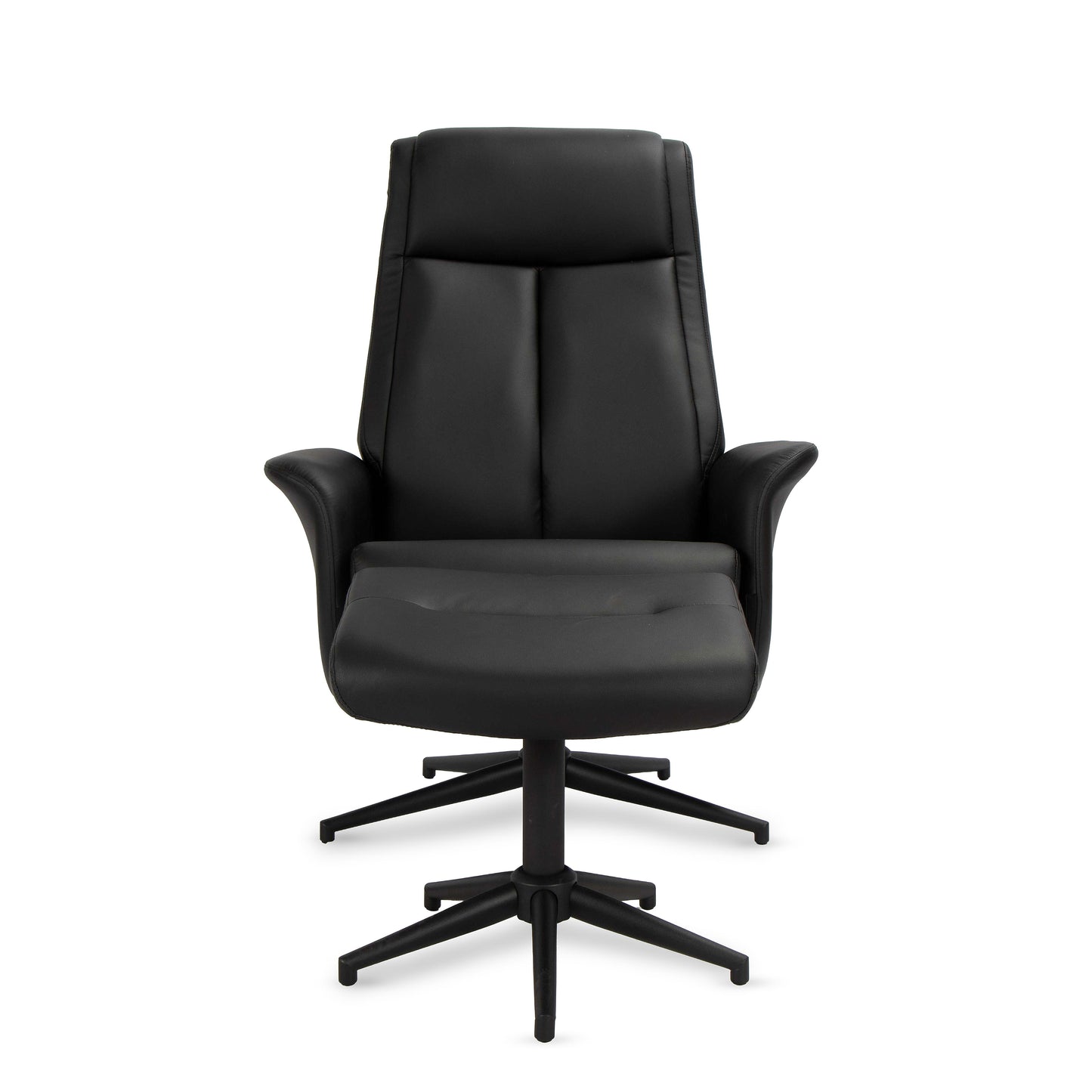 כורסא+הדום קיילי דמוי עור שחור