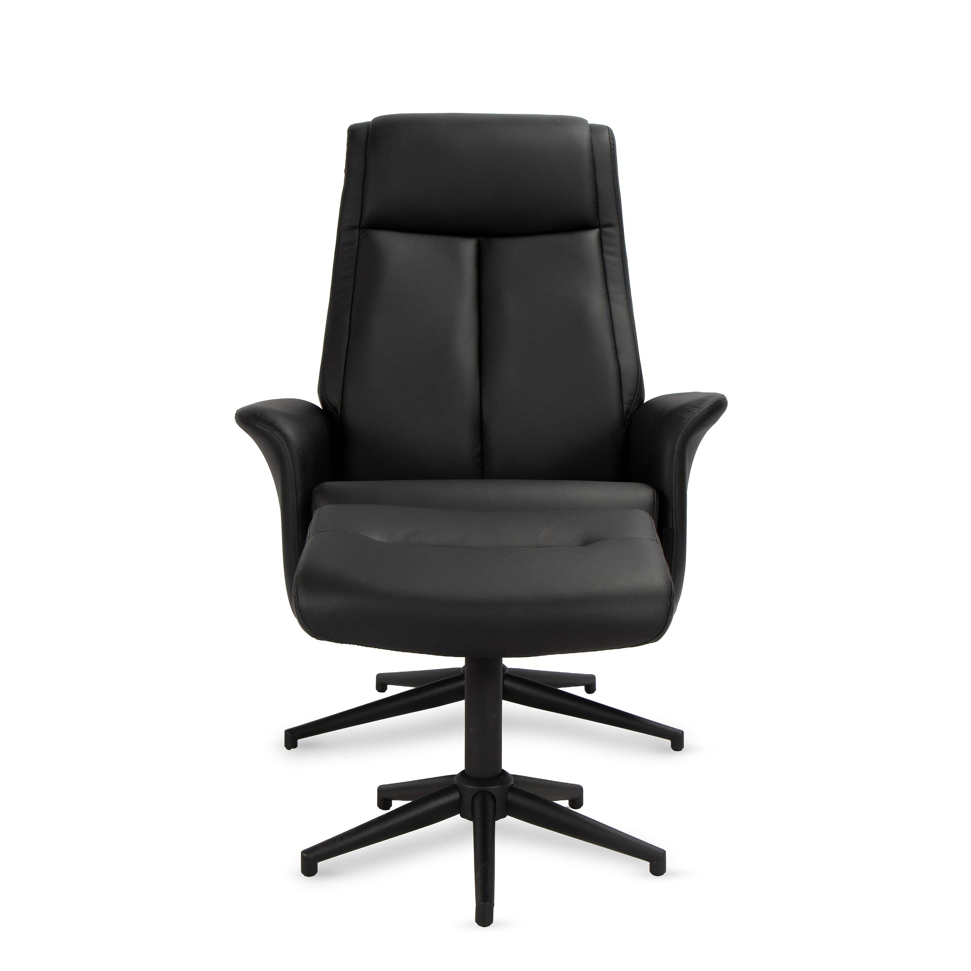 כורסא+הדום קיילי דמוי עור שחור