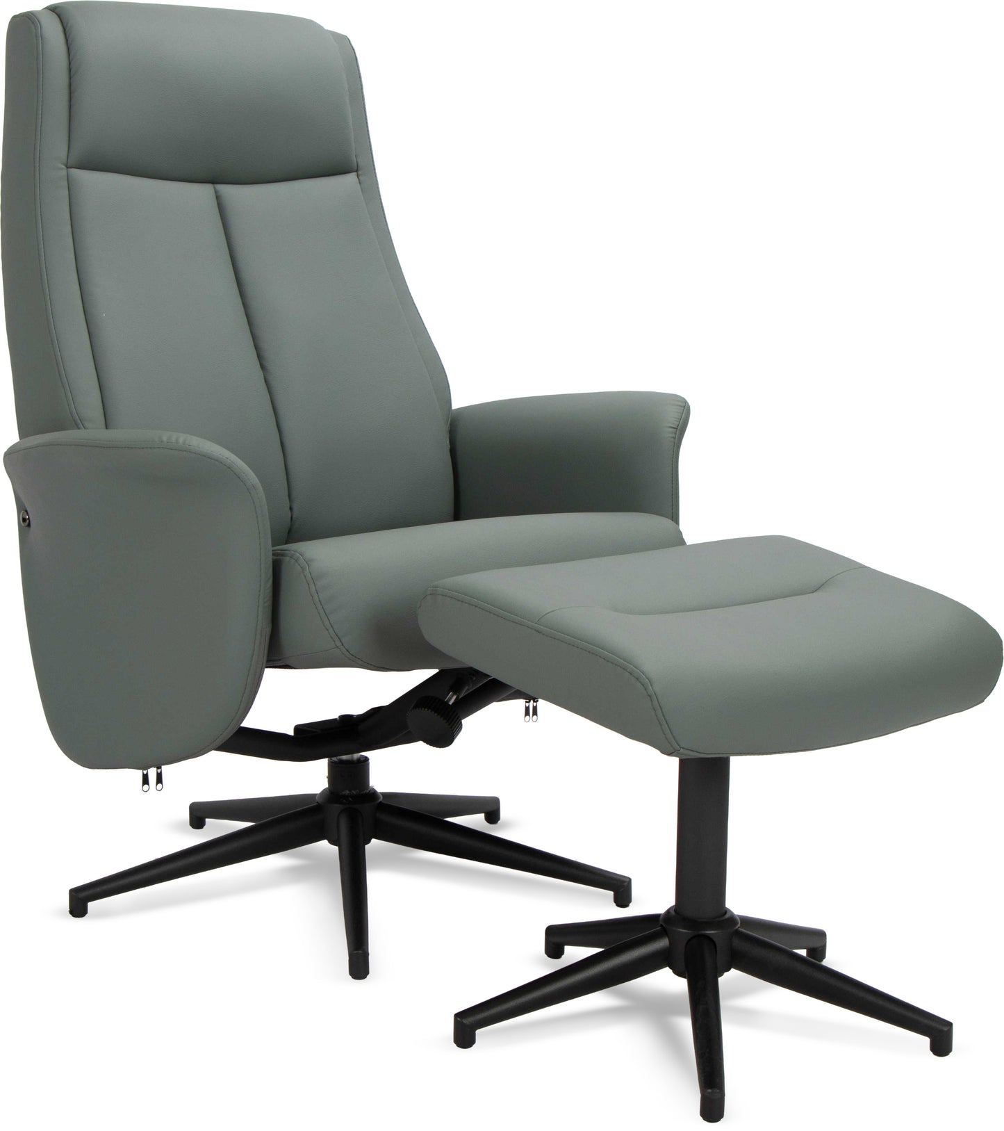 כורסא+הדום קיילי דמוי עור אפור/ירוק