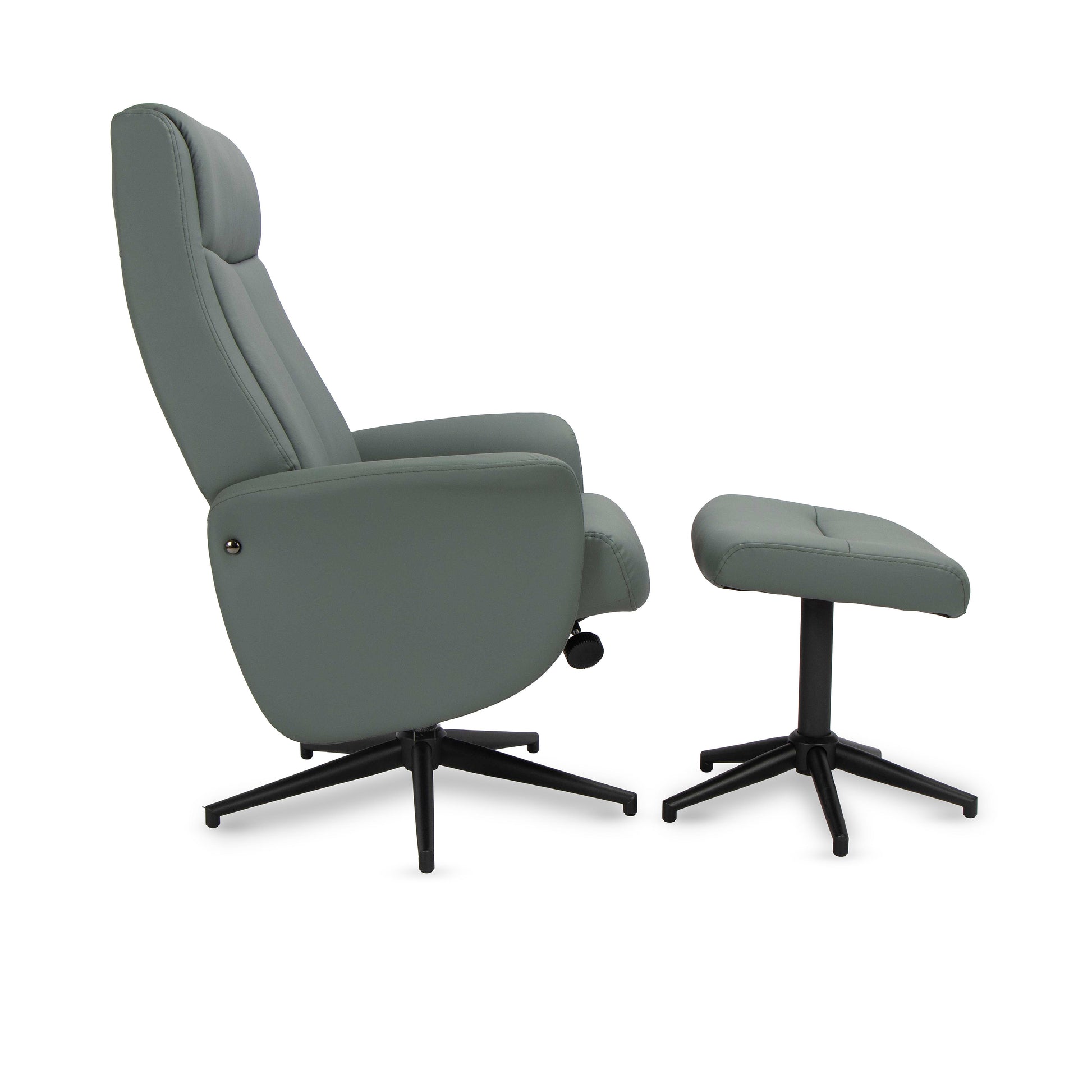 כורסא+הדום קיילי דמוי עור אפור/ירוק