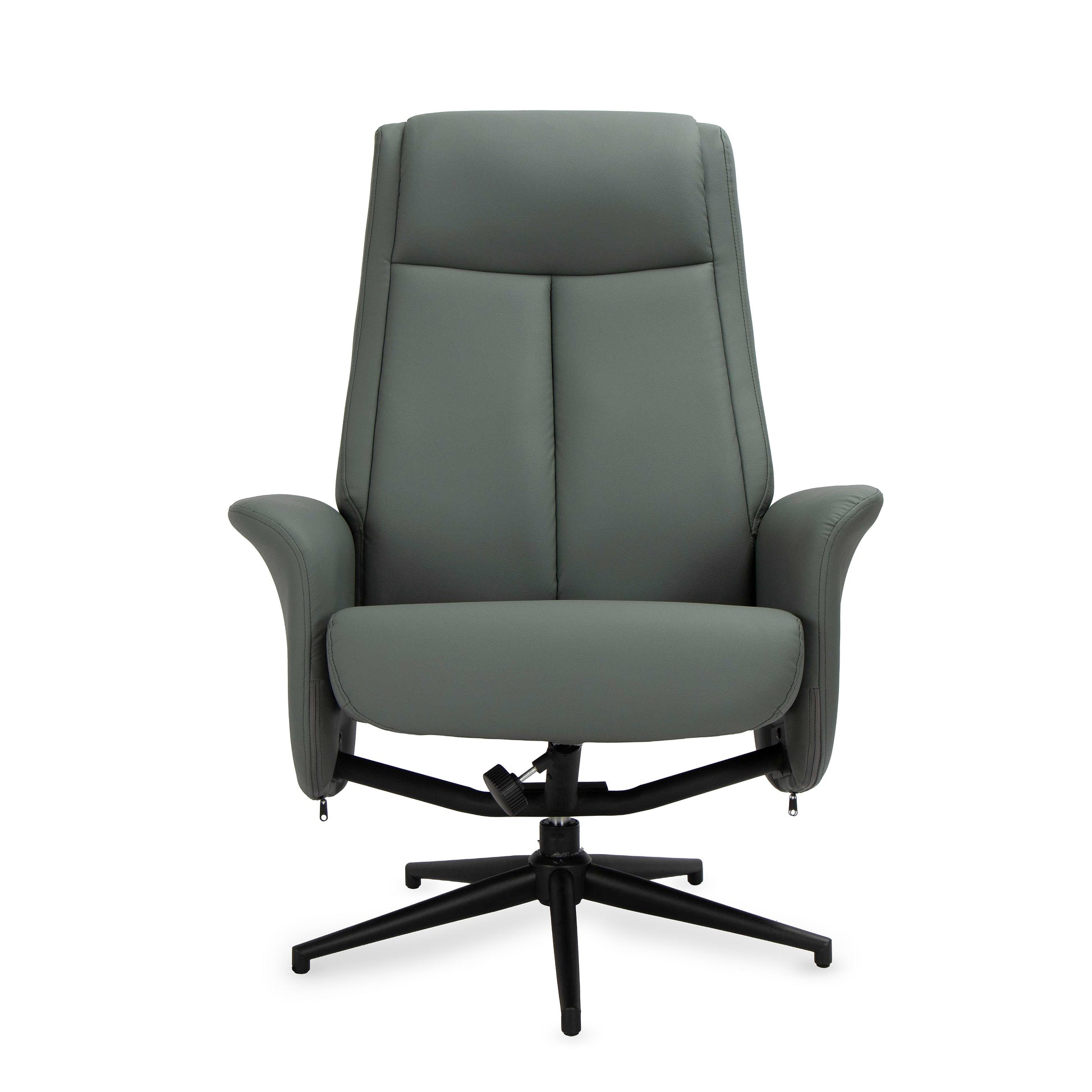 כורסא+הדום קיילי דמוי עור אפור/ירוק