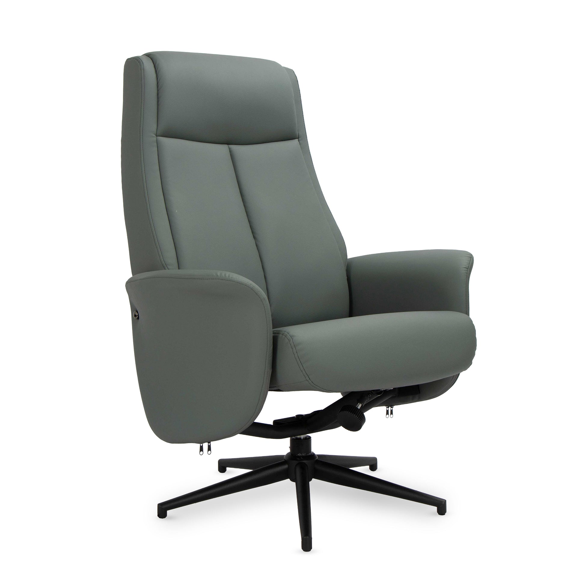 כורסא+הדום קיילי דמוי עור אפור/ירוק