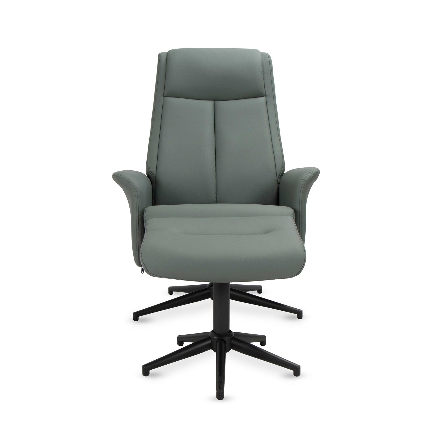 כורסא+הדום קיילי דמוי עור אפור/ירוק